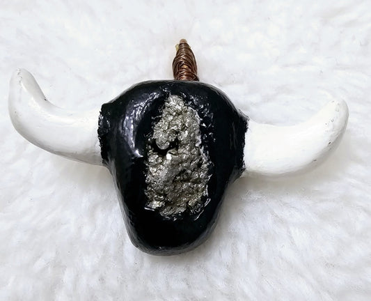 Pyrite Taurus Bull Pendant