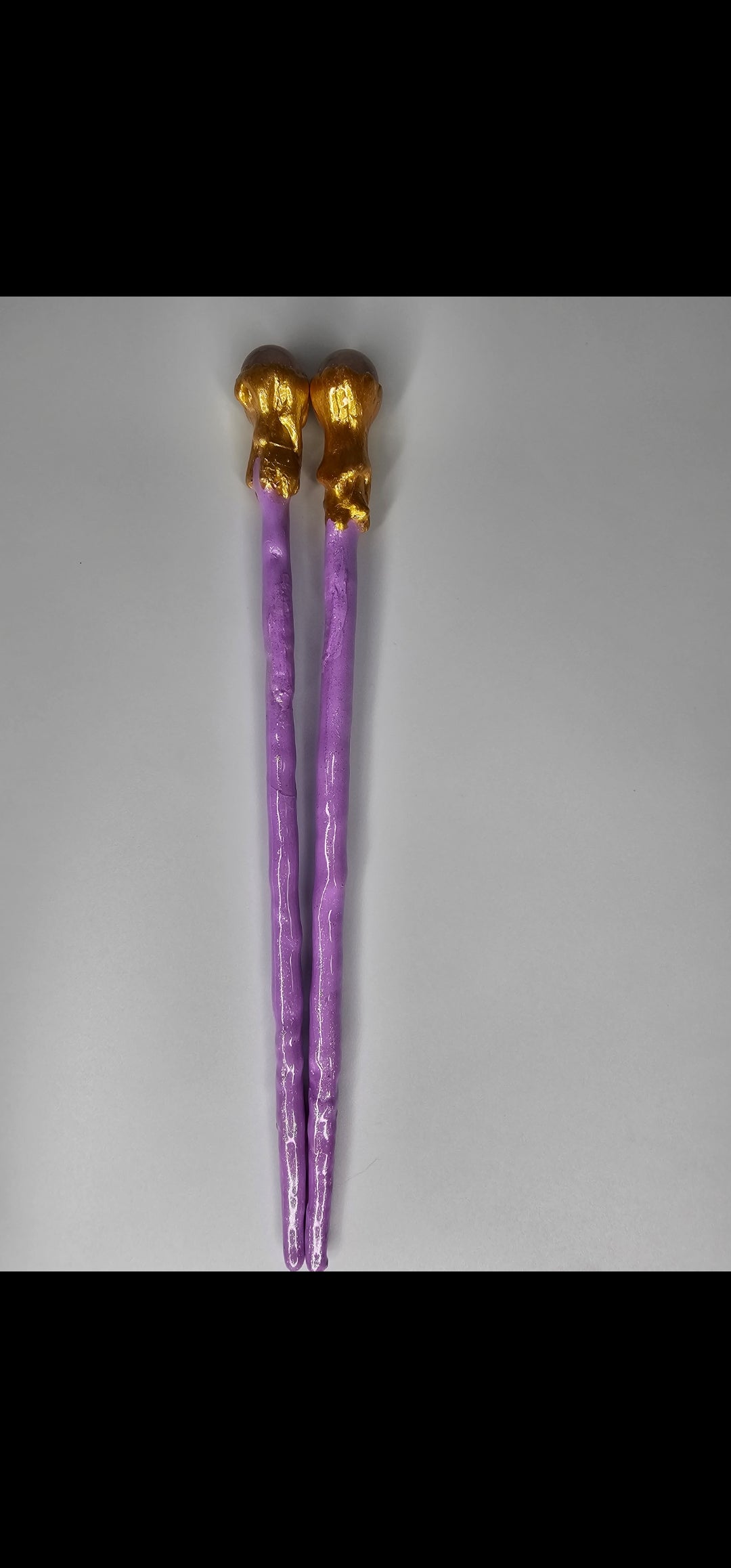 Lavender and Gold Rose Quartz Manifesting hair chopsticks