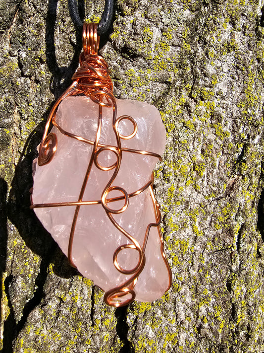 Collier en Quartz Rose