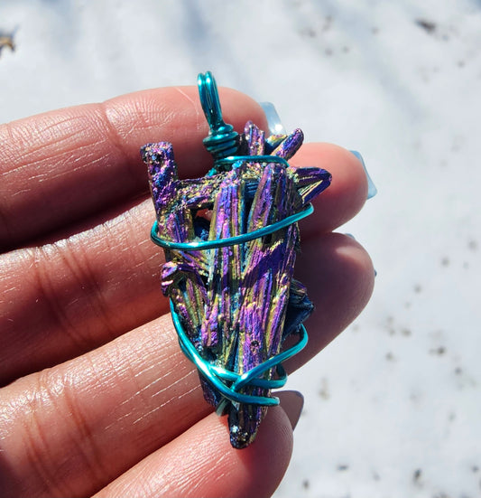 Pendentif en tourmaline arc-en-ciel