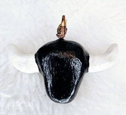 Pyrite Taurus Bull Pendant